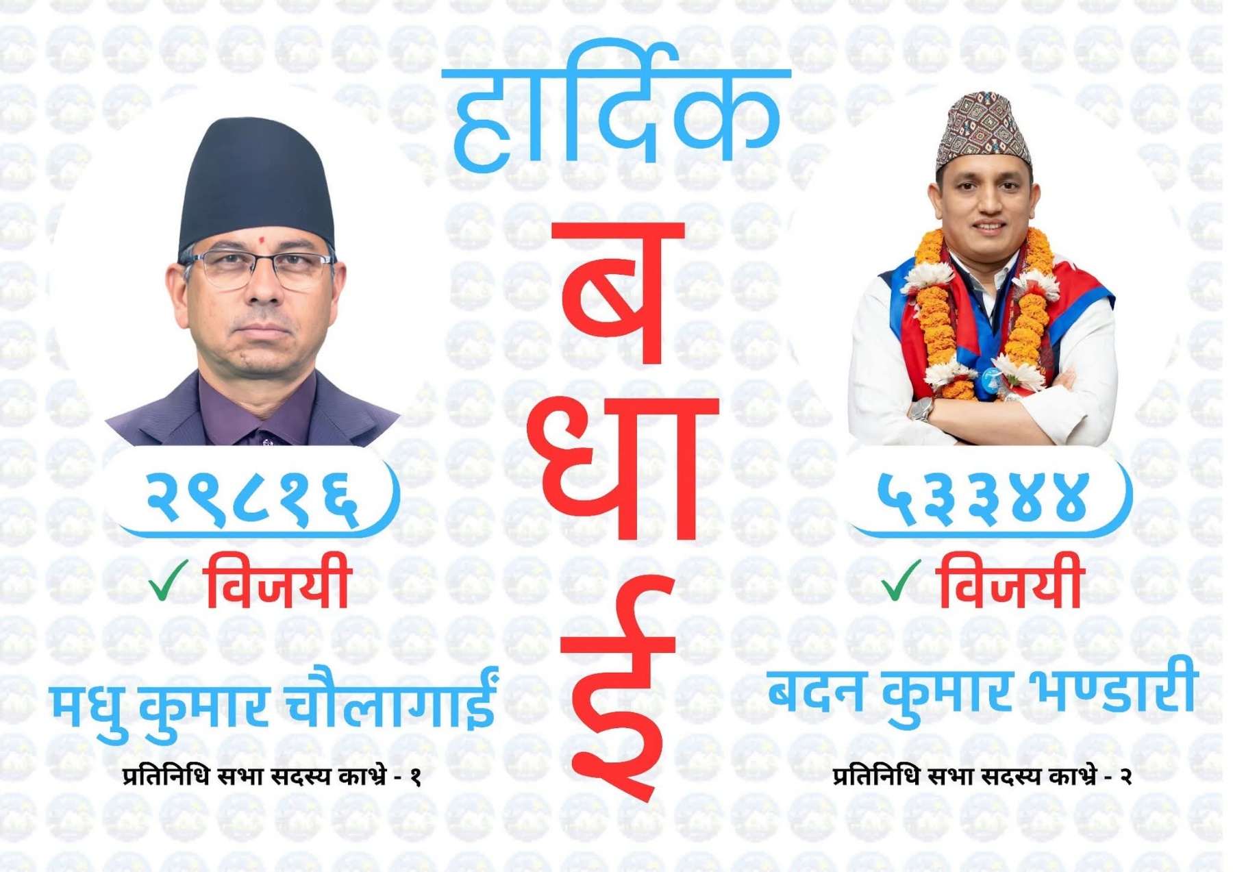 काभ्रेको दुवै क्षेत्रमा रास्वपाका उम्मेदवार विजयी